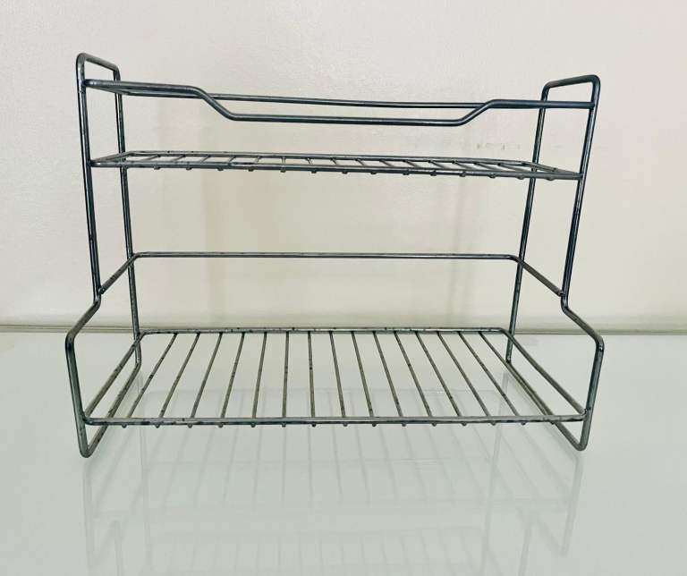 Two-Tiered, Free Standing Metal Storage Rack/Shelf.