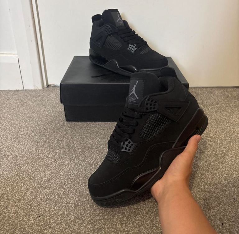 Jordan 4 Black Cat Trainers – UK 8, As Good As New