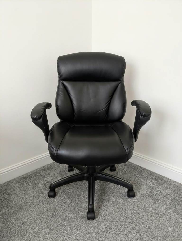 Black leather office chair 