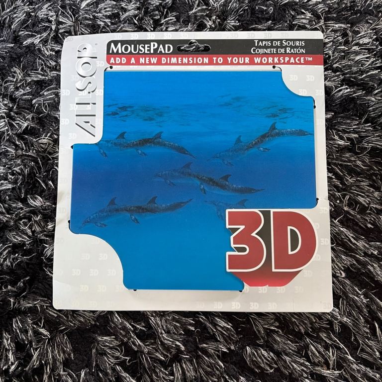 Allsop 3D Mouse Pad Dolphin Design Non-Slip Easy Clean Micro Groove