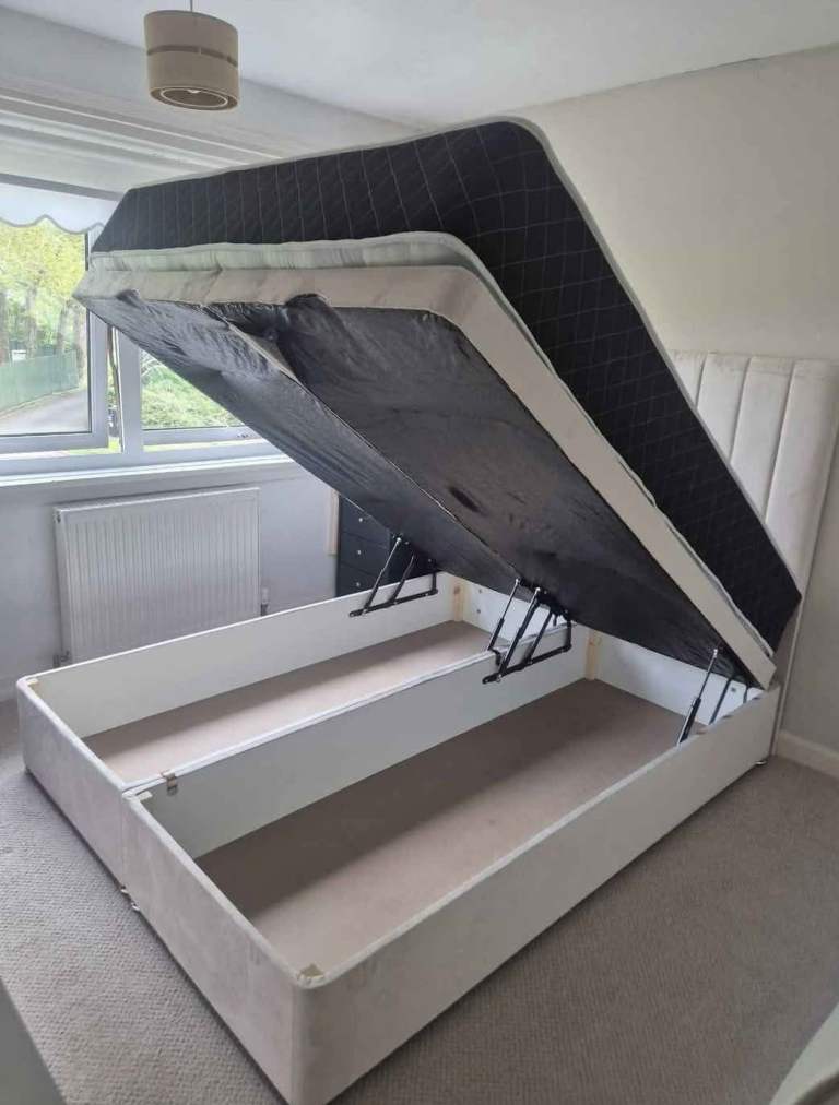 image for Ottoman divan double bed with mattress with storage 