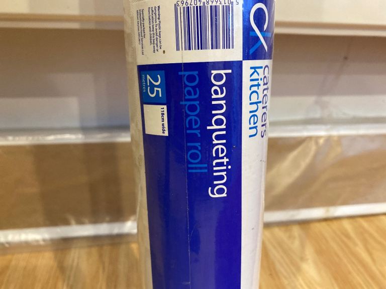 White paper banqueting roll