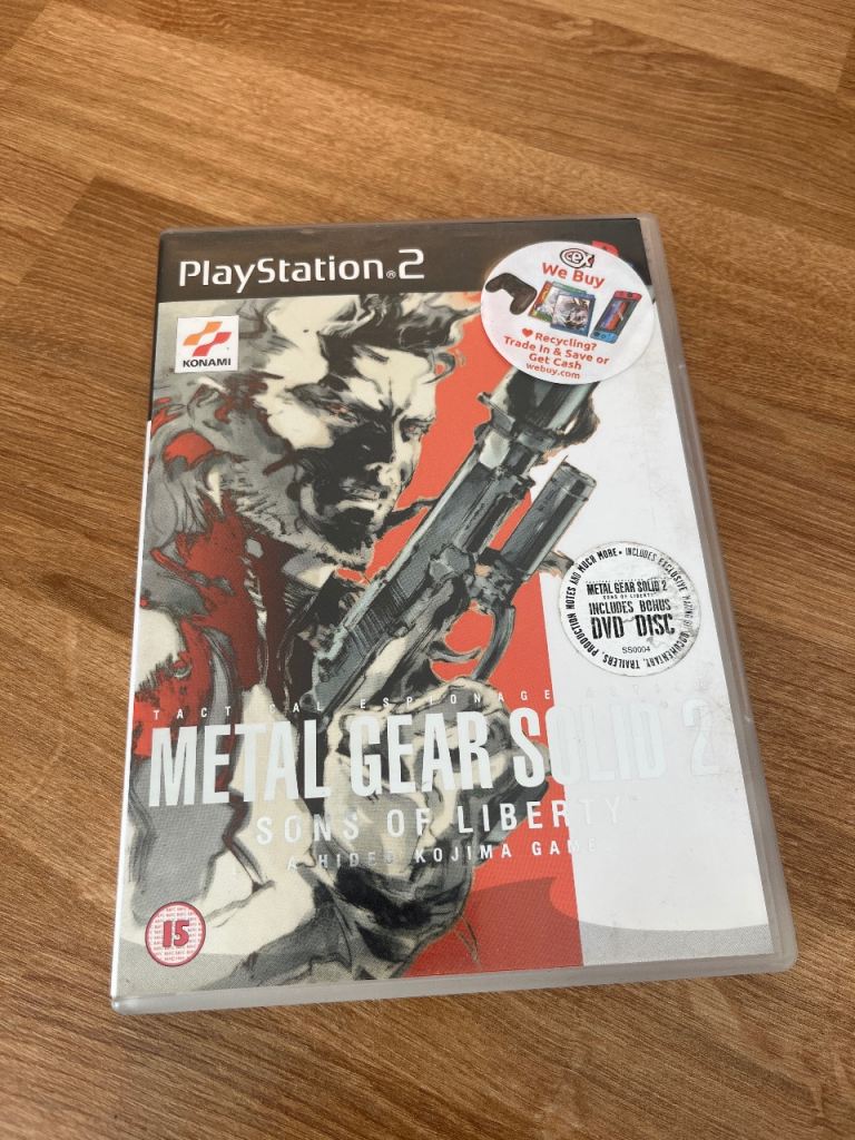Metal Gear Solid 2 Sons of Liberty ps2 manual PlayStation 2 dvd boxed