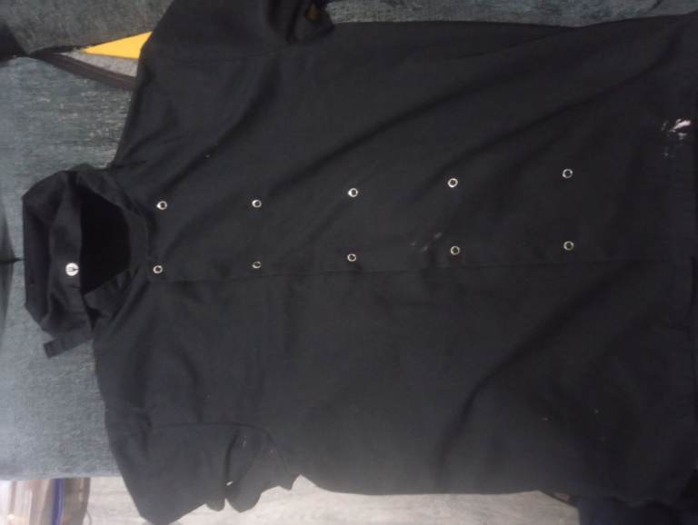 Medium size Black Chef Jacket and Matching Hat - Good Condition Workwear