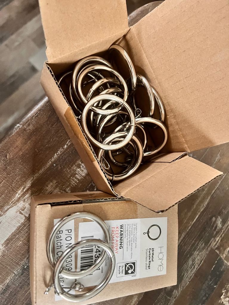 Stainless steel brushed silver solid heavy metal curtain rings x2 boxes of 20 av 
