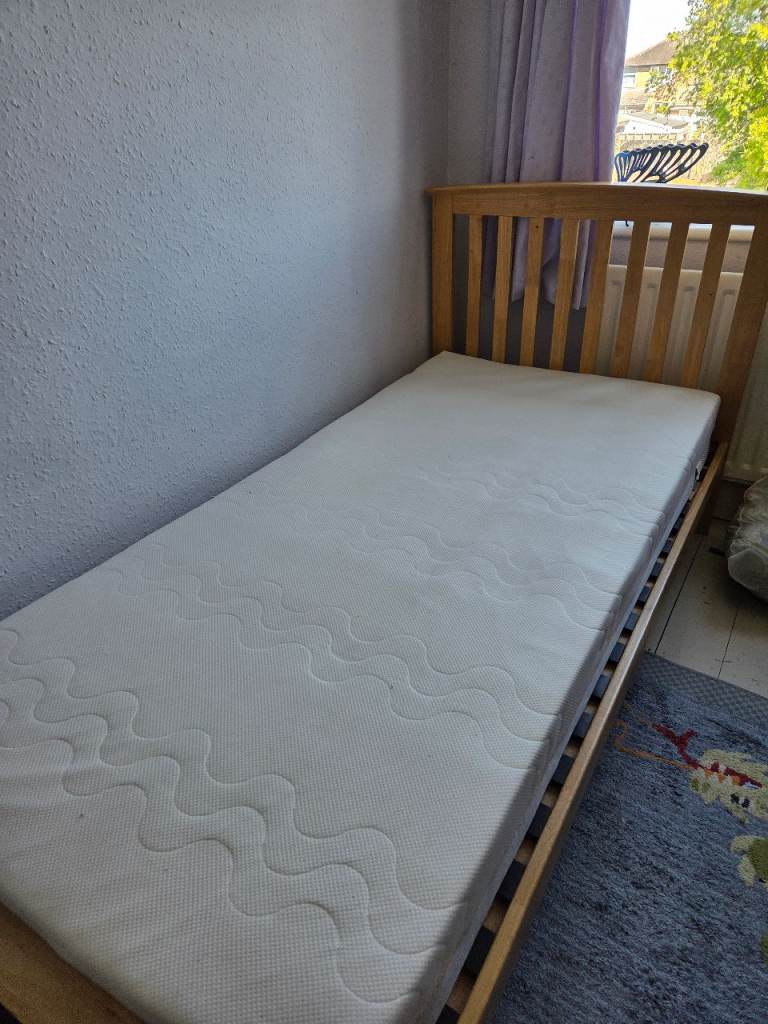 Wooden single bed frame 