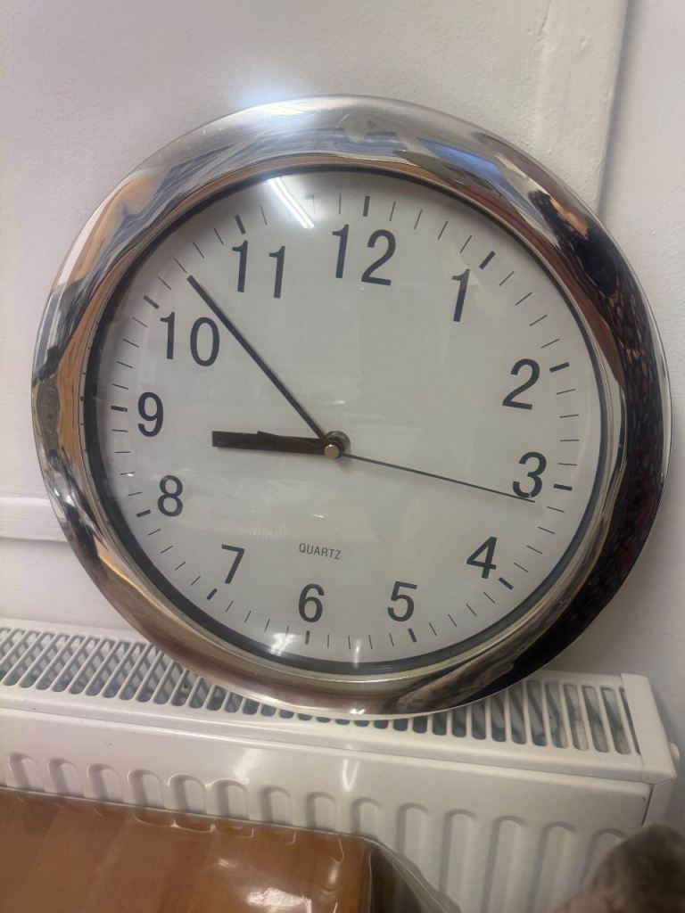 Silver Wall Clock
