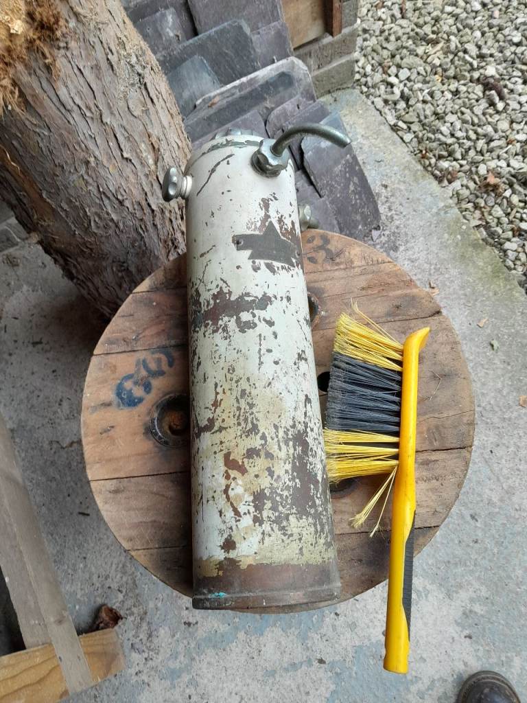 Vintage early 20th Century Aqualux Copper Fire Extinguisher. Empty. 