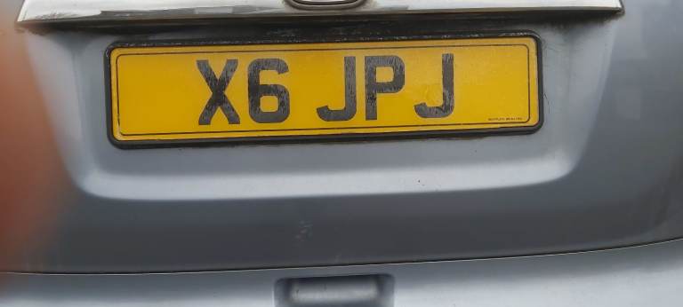 Private number plate with certificate 