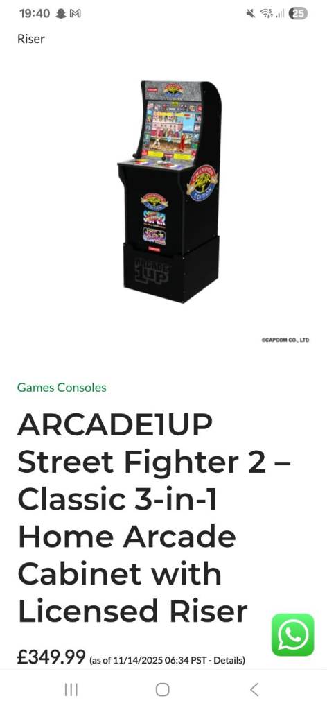 image for As new streetfighter 11 champion edition arcader and riser