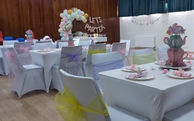 Chair covers table covers chair sashes lilac pink lemon 10 of each 