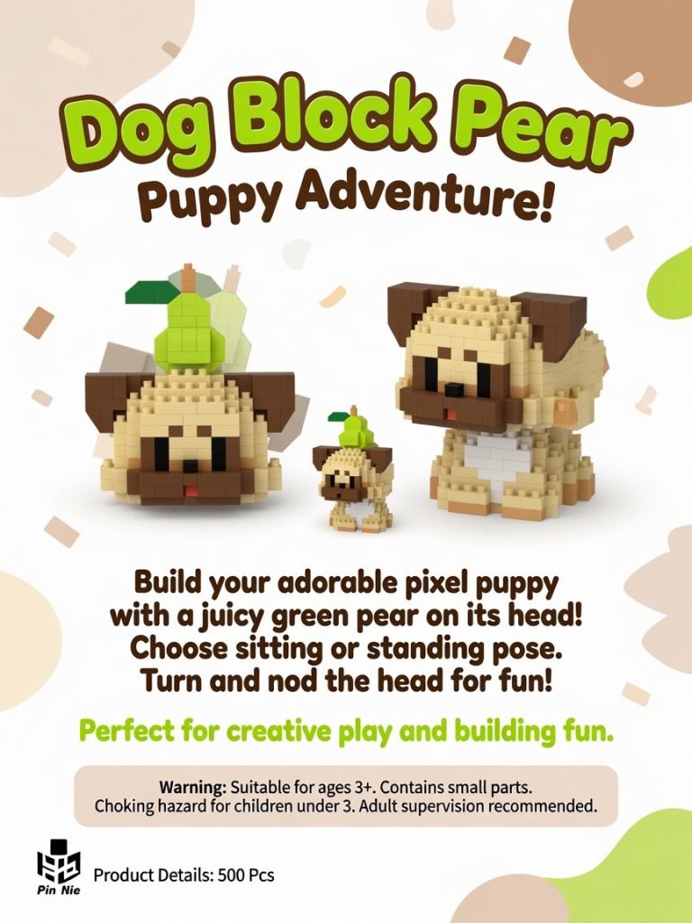 Kids toys Dog Block Pear Puppy Building Set