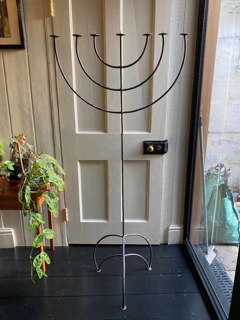 wrought iron free standing candelabra