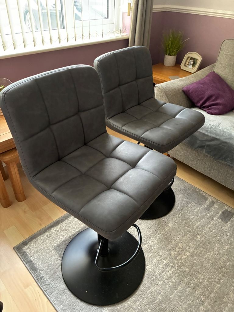 image for Two grey breakfast bar seats