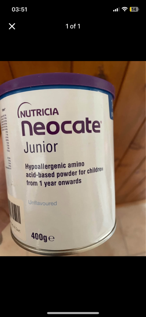 Nutricia Neocate Junior Hypoallergenic Amino Acid Powder 400g - Unflavoured