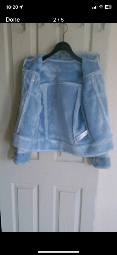Marks & Spencer Kids Faux Suede Jacket – Light Blue, Age 11-12