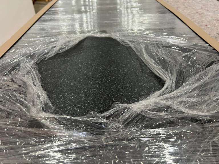 Wren Luxury laminate Kitchen Worktop in Black Stone - priced to clear