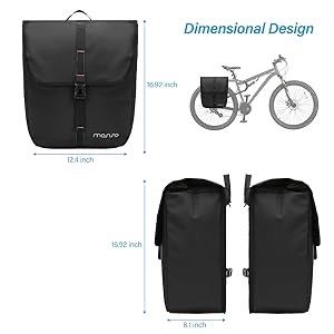 Manve Waterproof Bike Pannier Bag - Black, As Good As New