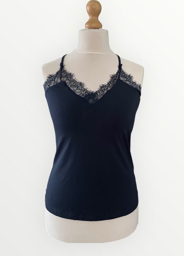 Vero Moda Women’s  Sheer Mesh Detail  Camisole in Navy Size 12.New with tags