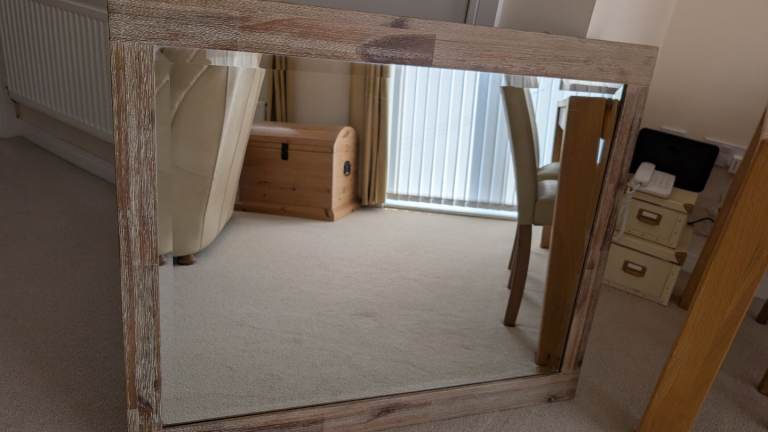Large Wooden Framed Mirror – Good Condition