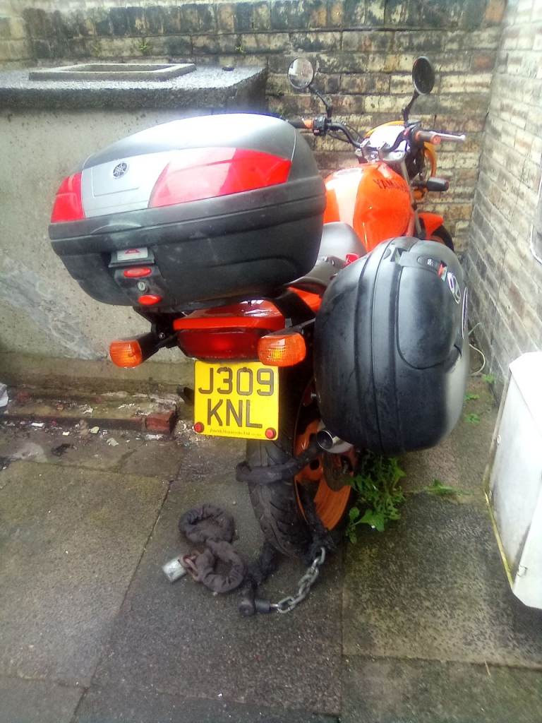 Yamaha Diversion 600cc nakedelkevik stainless steel exhaustK +N 