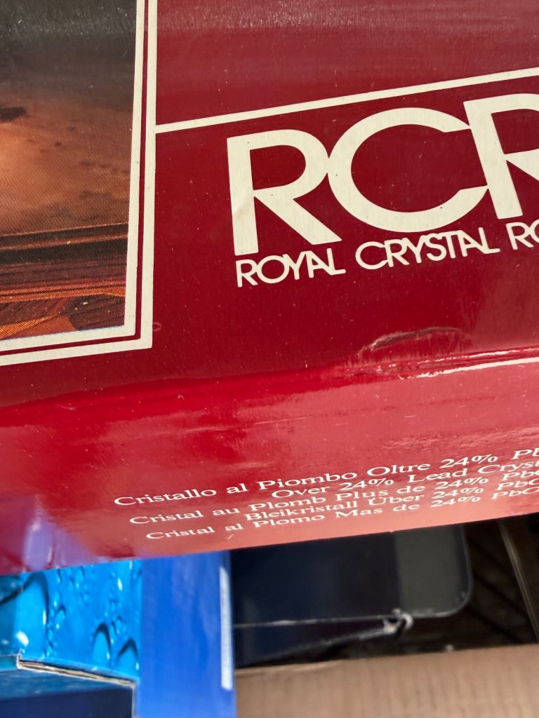 RCR Royal Crystal Rock Gala 6 Sherry Glasses - New, Boxed