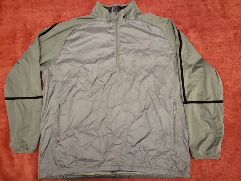 Nike Men’s Part Zip Up Golf / Track Jacket Size XXL Silver grey