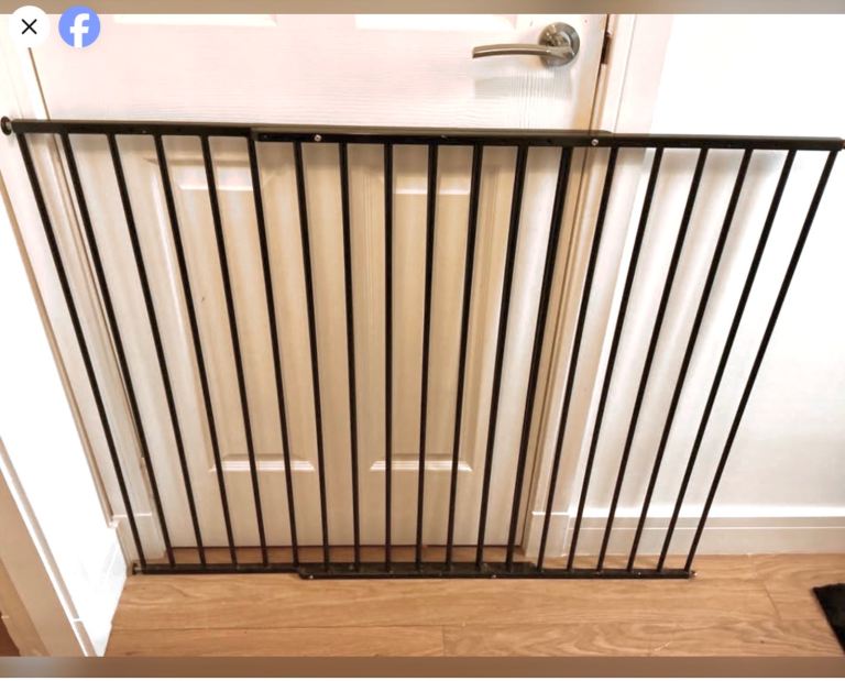 Dog gate extends very long. You can have it to different lengths. Just adjust the screws.