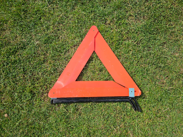 AA advance warning triangle emergency 
