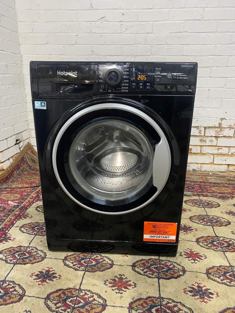Hotpoint Large Drum Black 10KG Washing Machine 