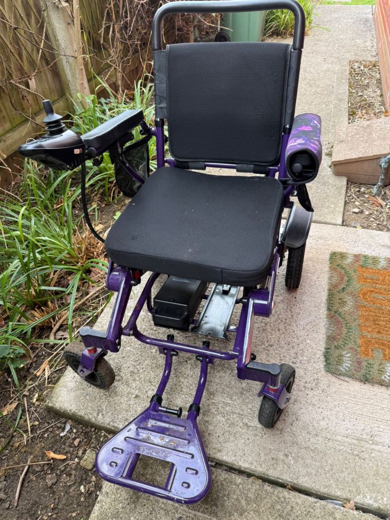 ETech Mobility Electric Wheelchair - Purple, Good Condition
