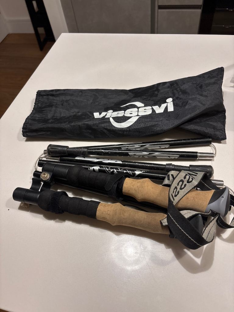 Viagsivi Trekking Poles – Black, Good Condition with Carry Bag