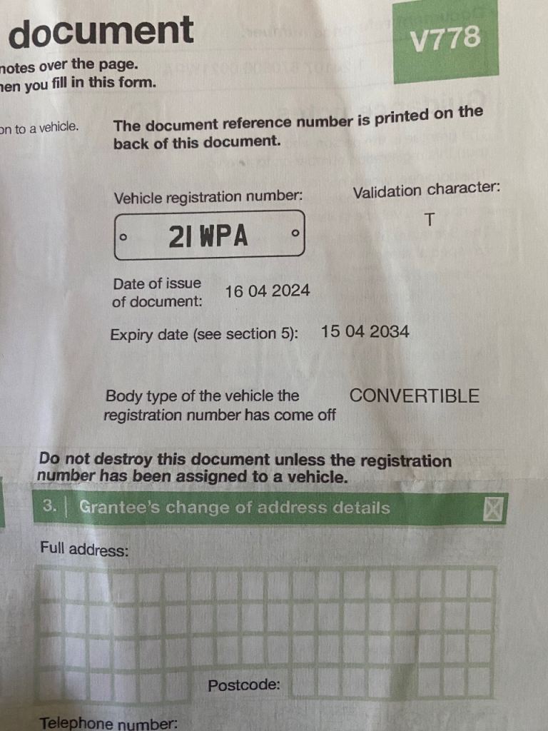 Rare Vintage Dateless Numberplate 21WPA on Retention