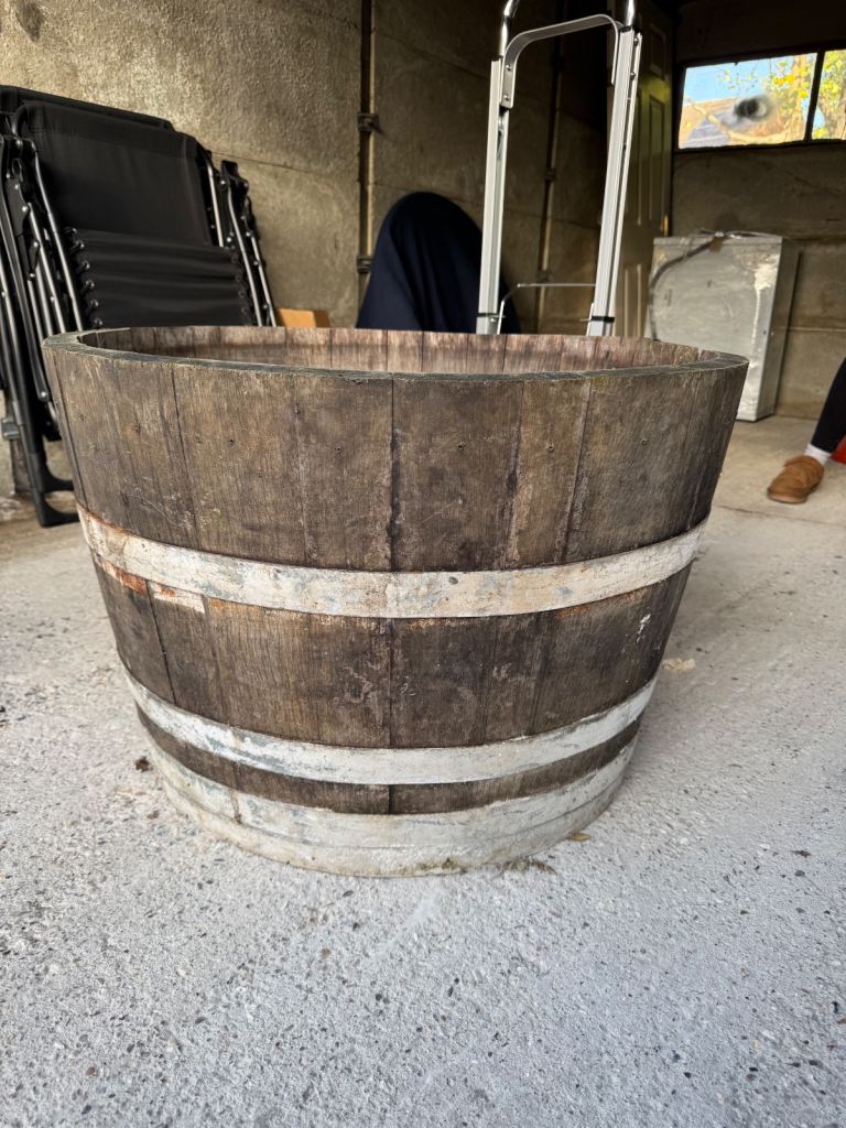 Wooden Half Whiskey Barrel