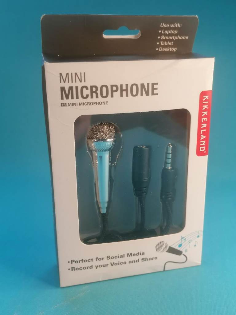 Mini Microphone, designed for use with laptops, smartphones, tablets, and desktops.