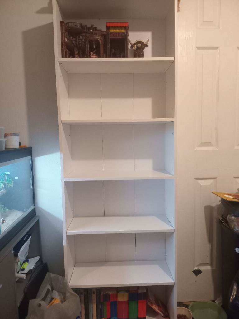 VASAGLE LBC169 6-Tier Bookcase - White, As Good As New