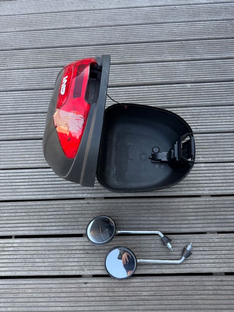 Bike storage box & wing mirrors