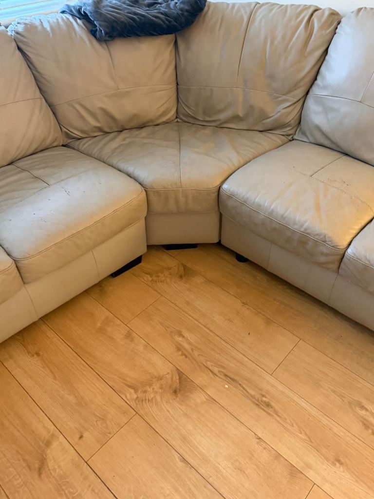 Free leather corner sofa. 