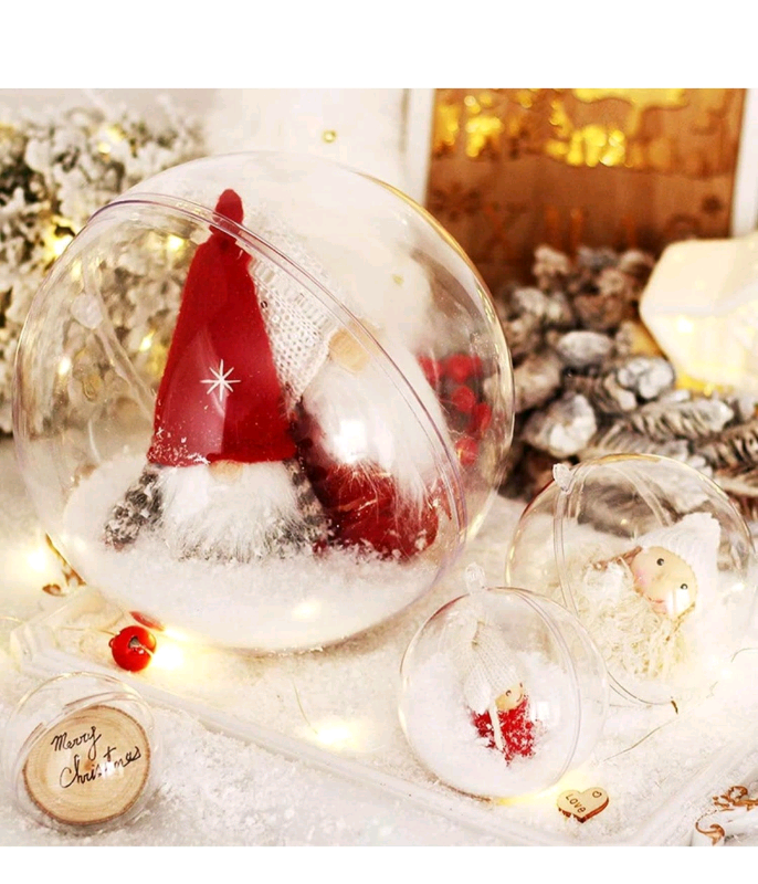 Bnib 30 PCS Clear Fillable Christmas Baubles