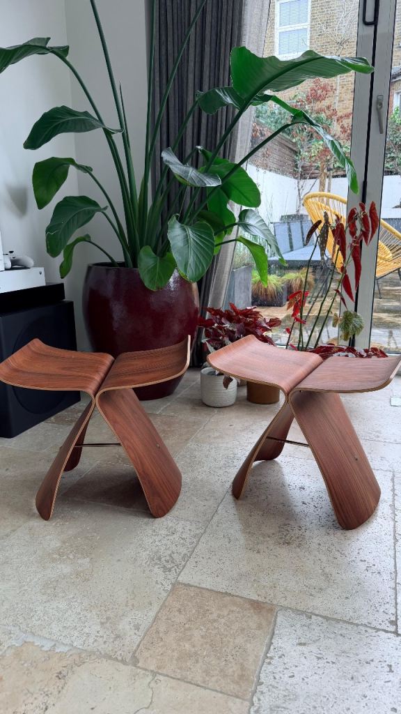 Sori Yanagi butterfly stool/tables x 2