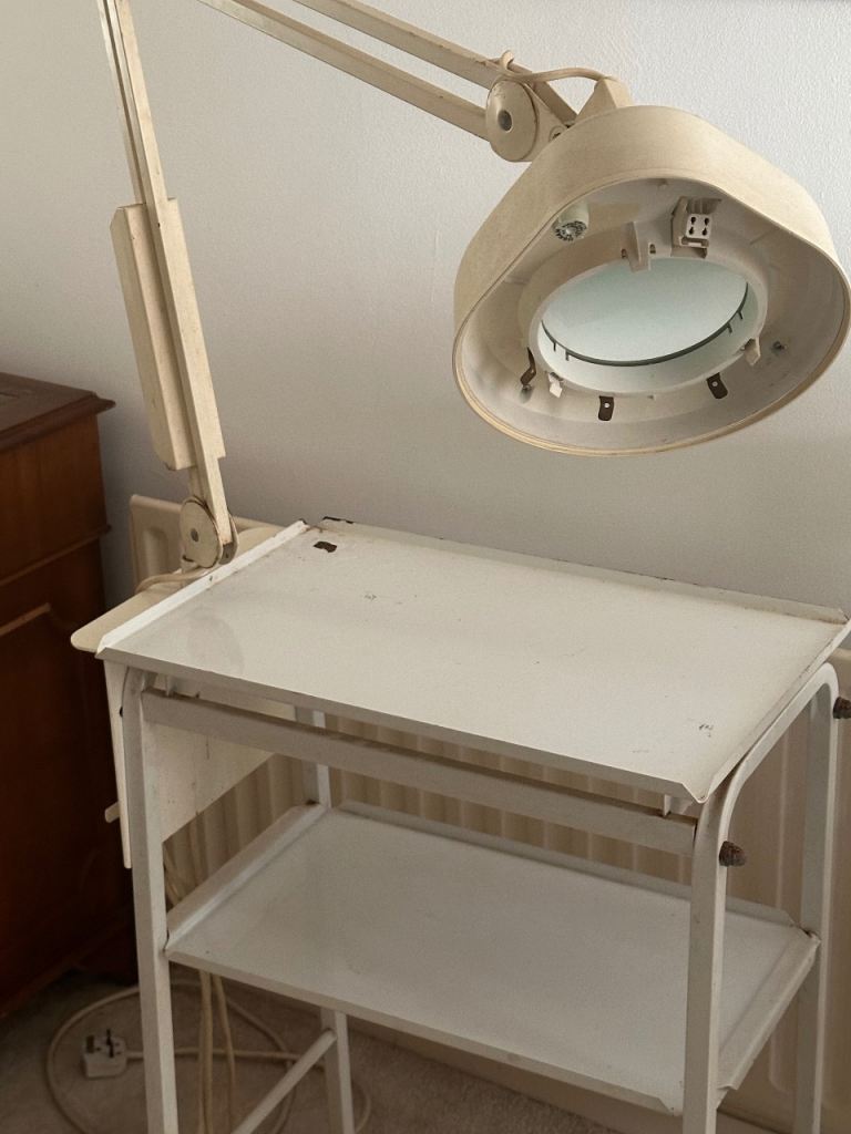 Industrial Magnifying Lamp and Trolley Unit