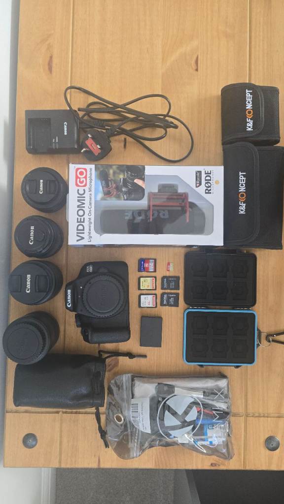 Canon DSLR Camera Kit with Lenses, Microphone, and Accessories