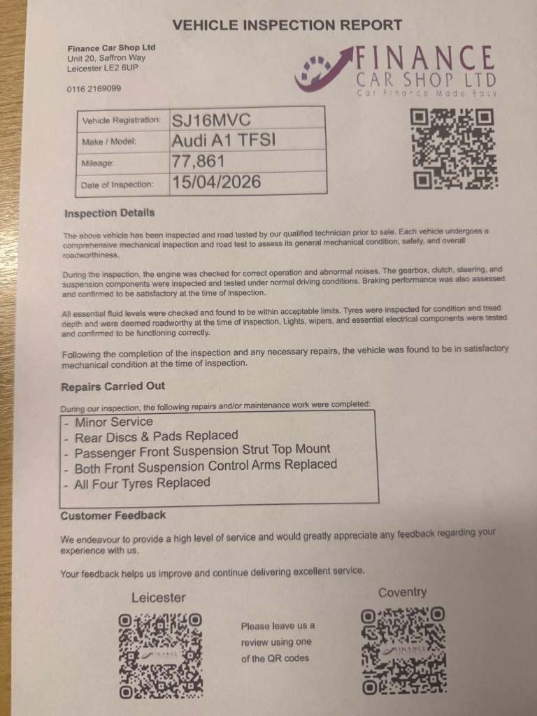  Audi A1 1.4 TFSI Sport Sportback Euro 6 (s/s) 5dr Petrol Manual