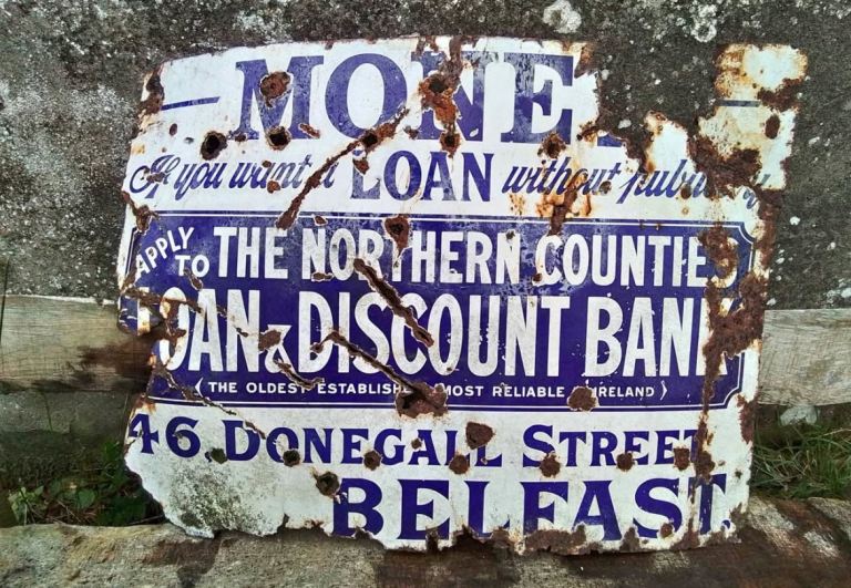 image for Antique early 1900s enamel Belfast sign 