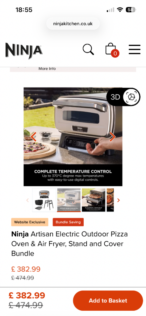 🔥Ninja Artisan Electric Outdoor Pizza Oven & Air Fryer, Stand (double side tables) and Cover Bundle