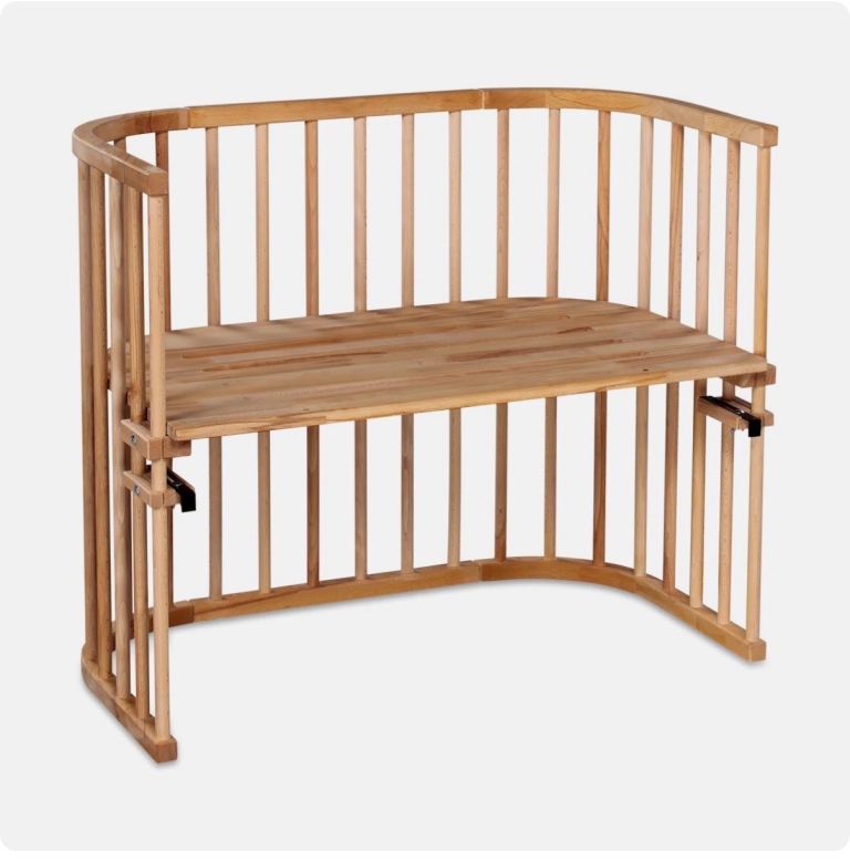 Babybay Maxi Co-Sleeper Crib and Mattress Natural Varnished Wood Colour 160101