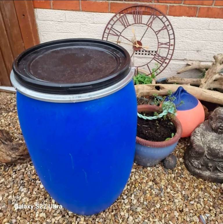 Blue barrel container shipping storage allotment Africa Caribbean