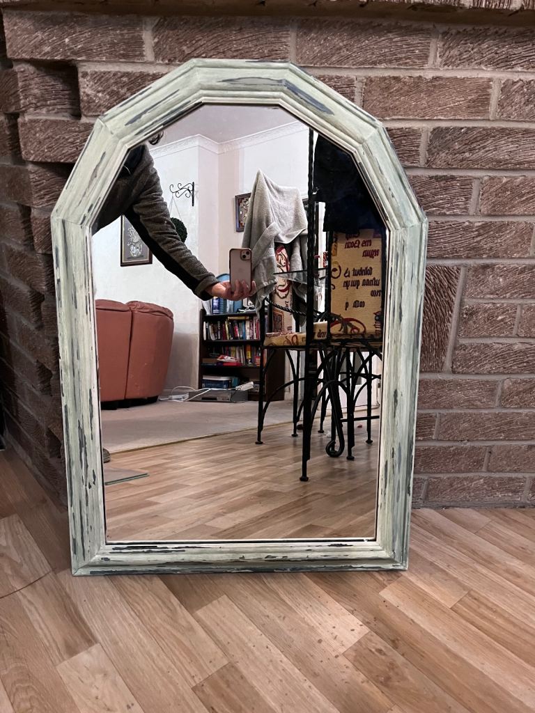 Large Distressed effect Arched Mirror