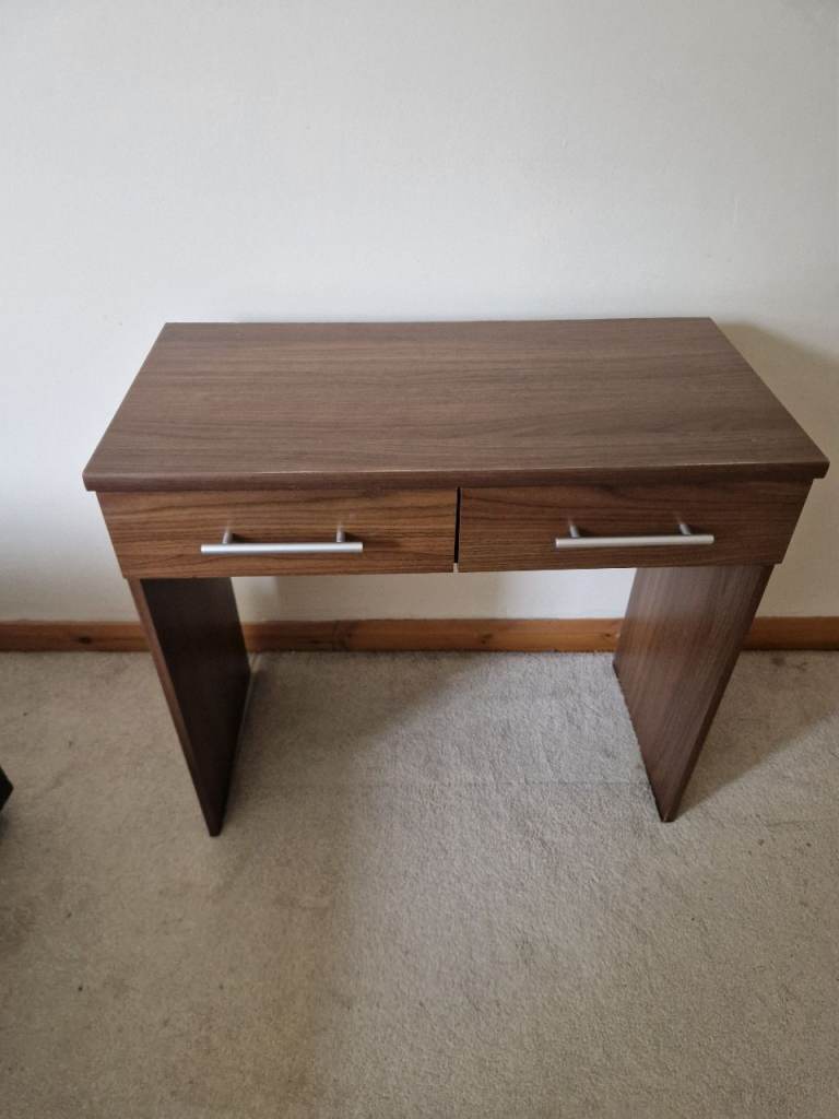 Brown Wood Effect Desk with Two Drawers – Good Condition
