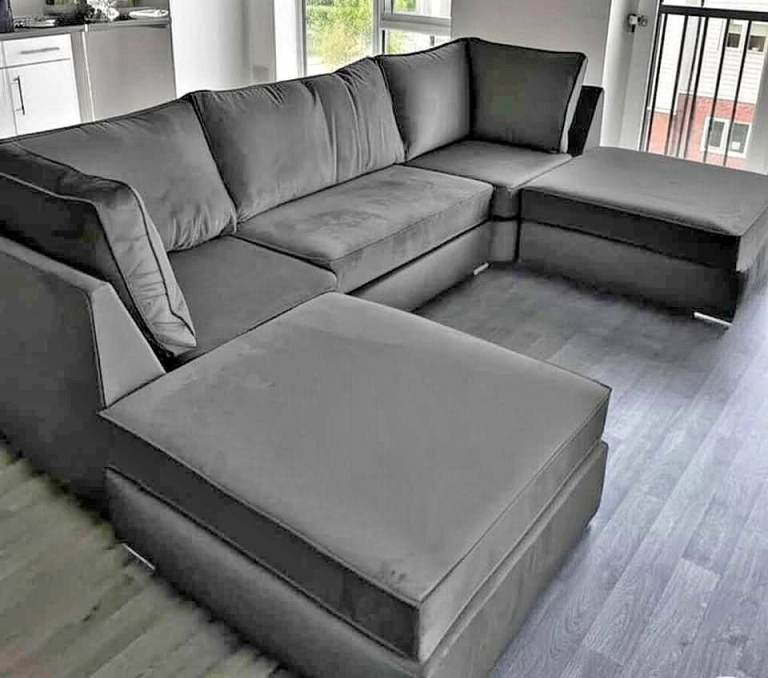Must Go ASAP | Bishop U Shape Sofa | Velvet Corner Sofa | multi Colours | All UK Delivery Order Now 